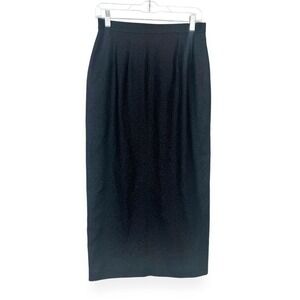 Vintage Black Midi‎ Skirt Womens Size 10 Shimmer Retro Twee Academia USA Made